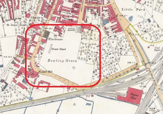Selby - Bowling Green : Map credit National Library of Scotland